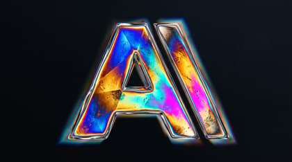 Faceted iridescent acid burn artwork of Anthropic Claude logo with holographic thermal gradients