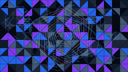 Abstract geometric vector matrix representing multidimensional buyer persona query banks for GEO research